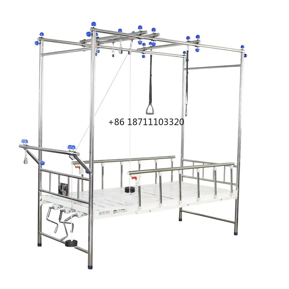 Hot Sale Boxin BII-34 Multifunction White Orthopedic Traction Hospital Bed with 6cm Mattress for Patients