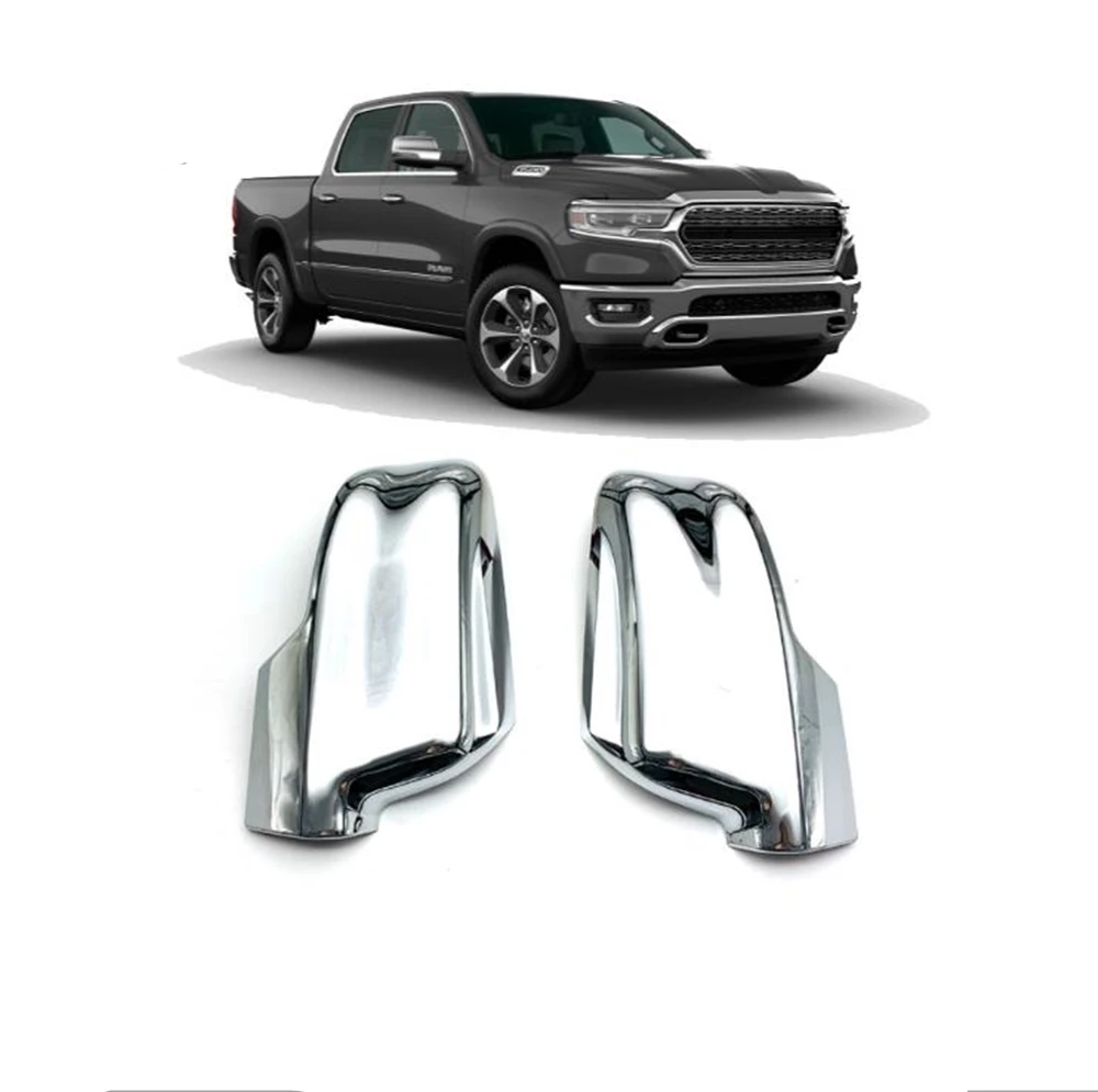 

Mirror Cover For Dodge Ram 1500 2019-2024 Modified Chrome Car Exterior Rear View Cap Door Side Rearview Reverse Shell Case Trim