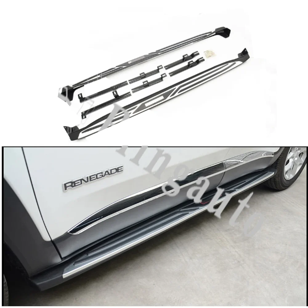 Fits for Jeep Renegade 2015-2020 2Pcs left right running board side steps nerf bar car pedal side stairs