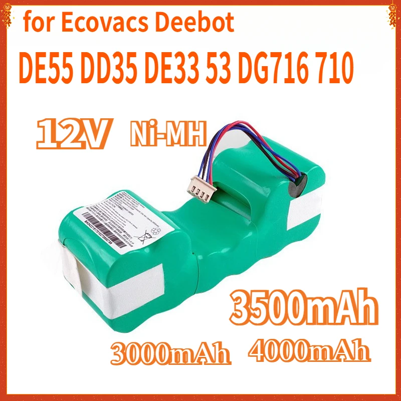 

DE55 12V Ni-MH 3500mAh Battery Pack For Ecovacs Deebot DD35 DE33 53 DG716 710 Robotic Vacuum Cleaner Battery Accessories