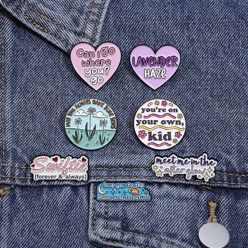 Trend Letter Cartoon Brooch Flower Heart Anxiety Yes No Pill Blood Bag Sofa Lavender Where Can I Go Badge Punk Pins Jewelry Gift