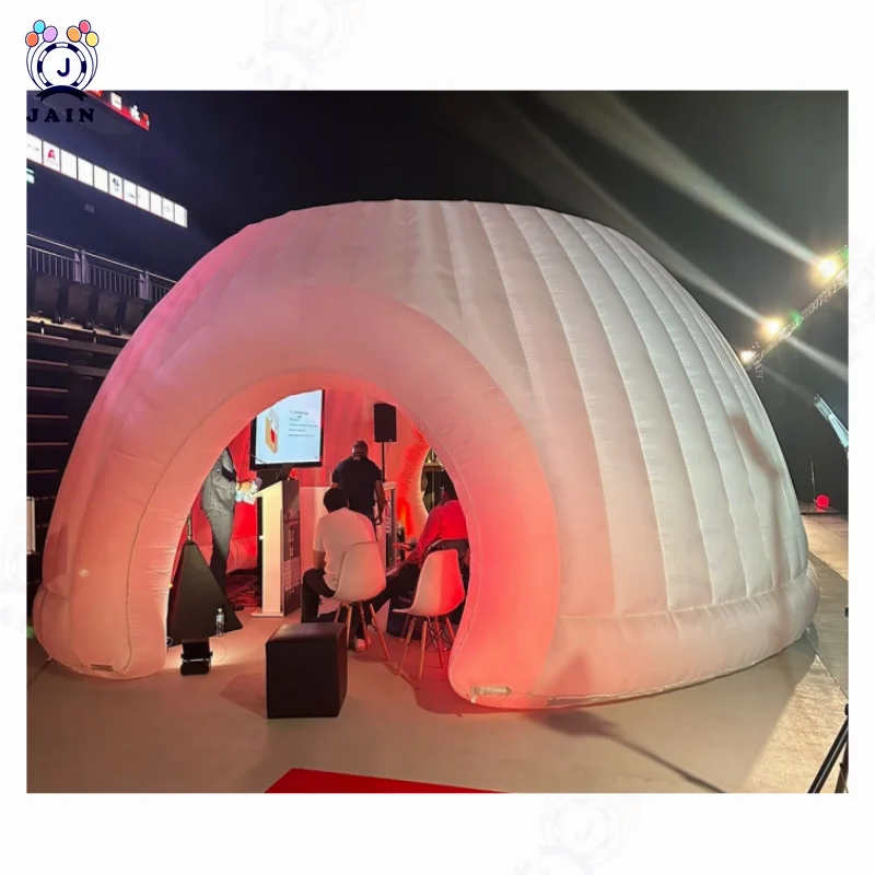 Oxford LED Inflatable Roofless Dome Tent with Blower Inflatable Panoramic Office Tent with Air Blower for Advertising Exhibition