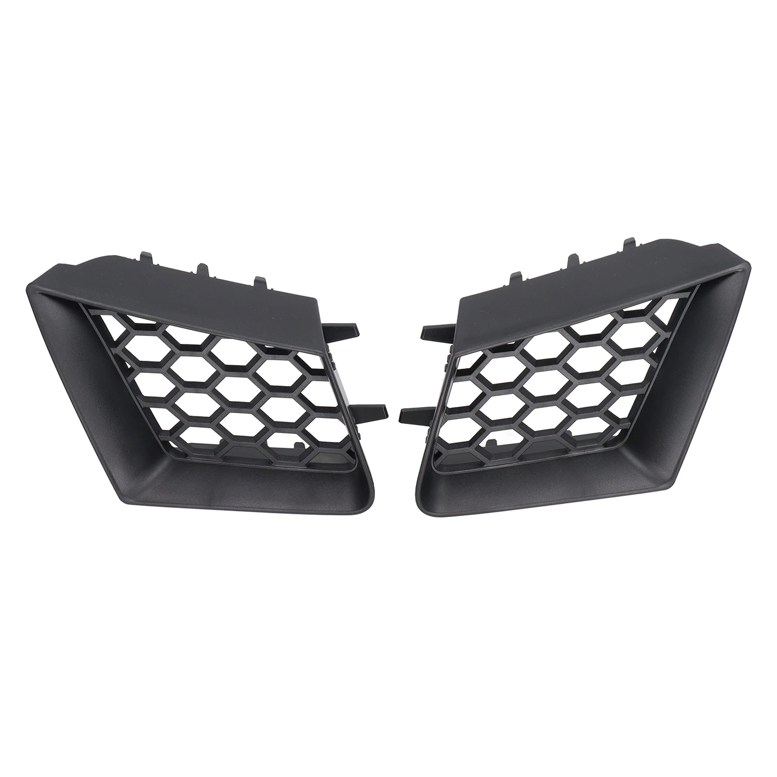 2pcs Front Bumper Upper Grill Left Right Matte Black Replacement for Seat Ibiza Cordoba 6L 2002‑2009