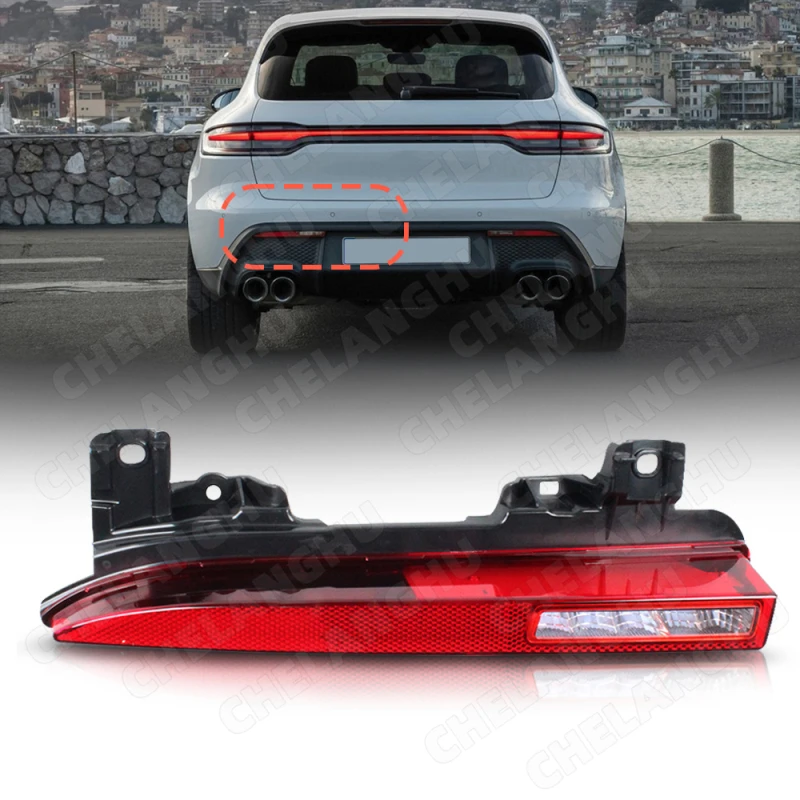 

1Pc Left Side Rear Bumper Reflector Light For Porsche Macan 2022 2023 2024 Tail Brake Lamp Rear Fog Lamp OEM 95B945701D