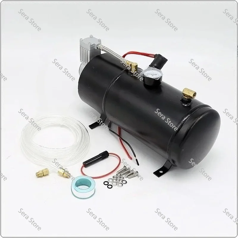 12V/24V Air Horn Compressor with 3L Air Tank, Universal Air Pump for Truck Horn Modification