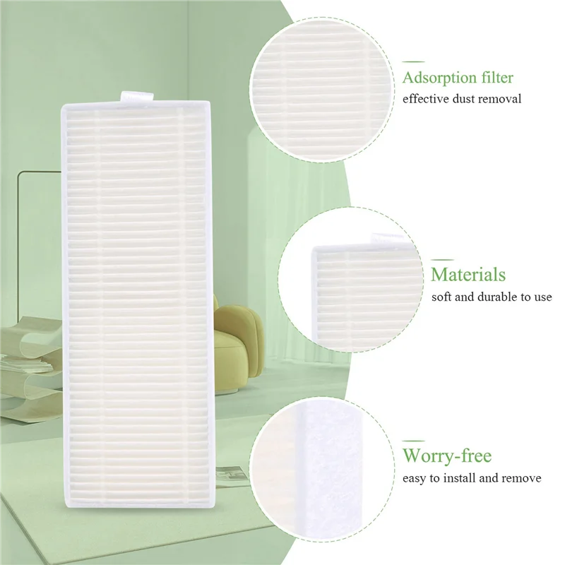 Baao-escova lateral filtro hepa pano mop substituição para lefant m210 m210s m210b m213 robô aspirador de pó peças de reposição