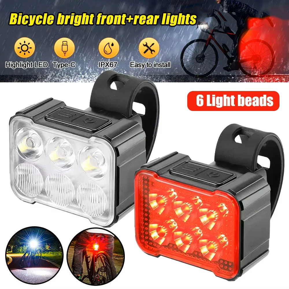 AliExpress NONE Bicycle Rear Lamp Night Ride Lamp Charging Strong Front Light Bicycle Headlight Taillight Mountain Bike Riding Bike Accessories