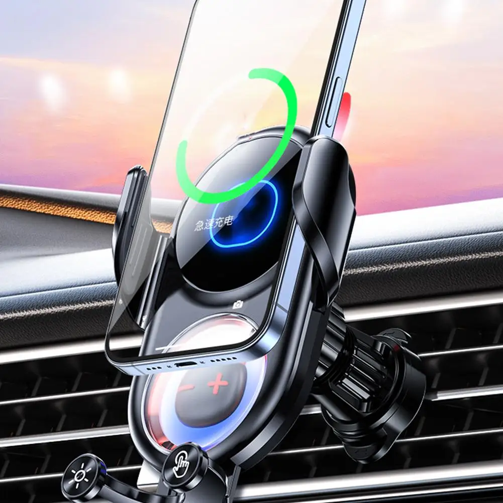 15W Wireless Car Phone Holder Devil Car Air Vent Phone Stand Mobile Support for Car for iPhone 12 13 14 15 Pro