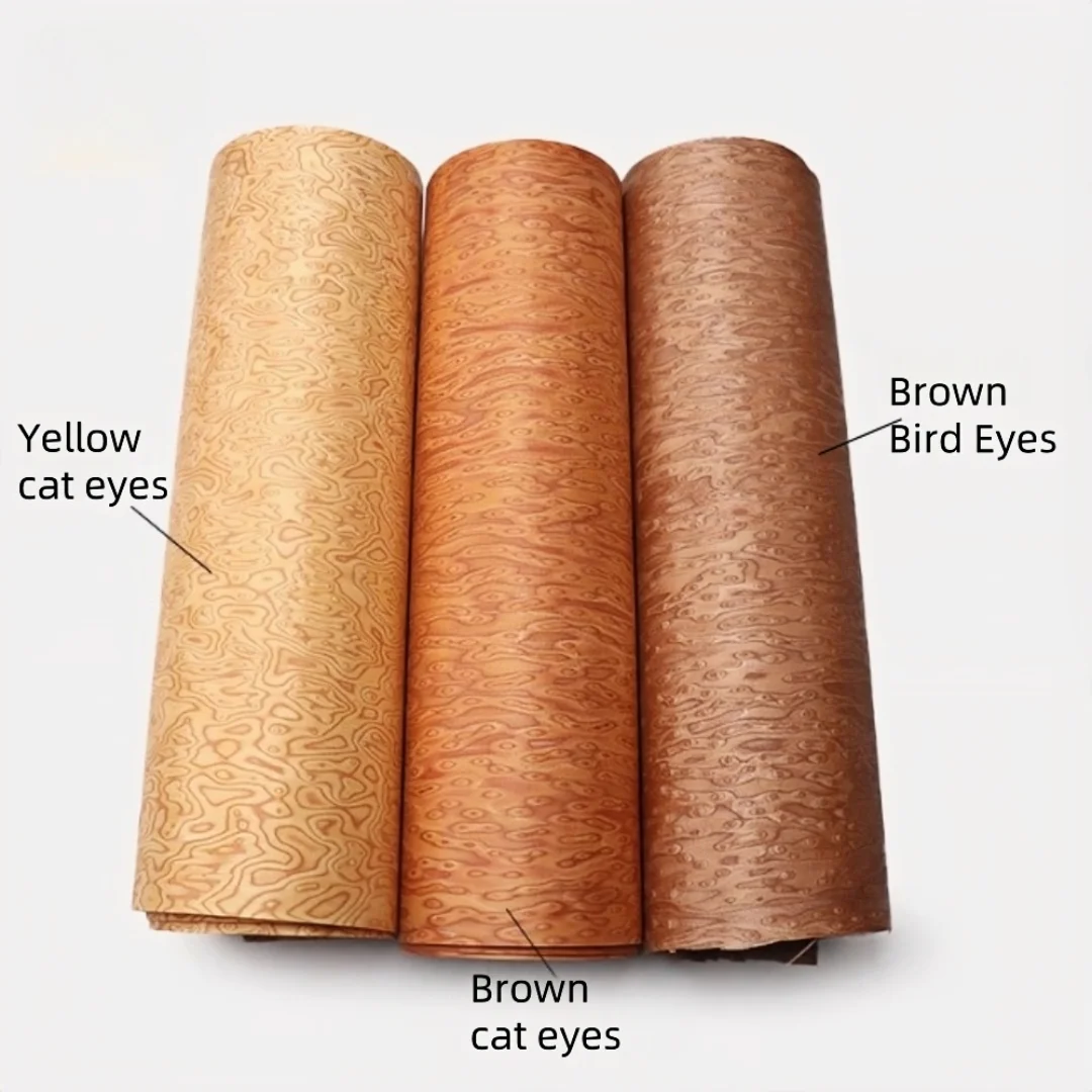 Artistic Cat's Eye Wood Veneer Tech Figure Wood for Furniture Guitar Piano Cabinet Yacht Interior Wall Decor Panels L:250*58cm