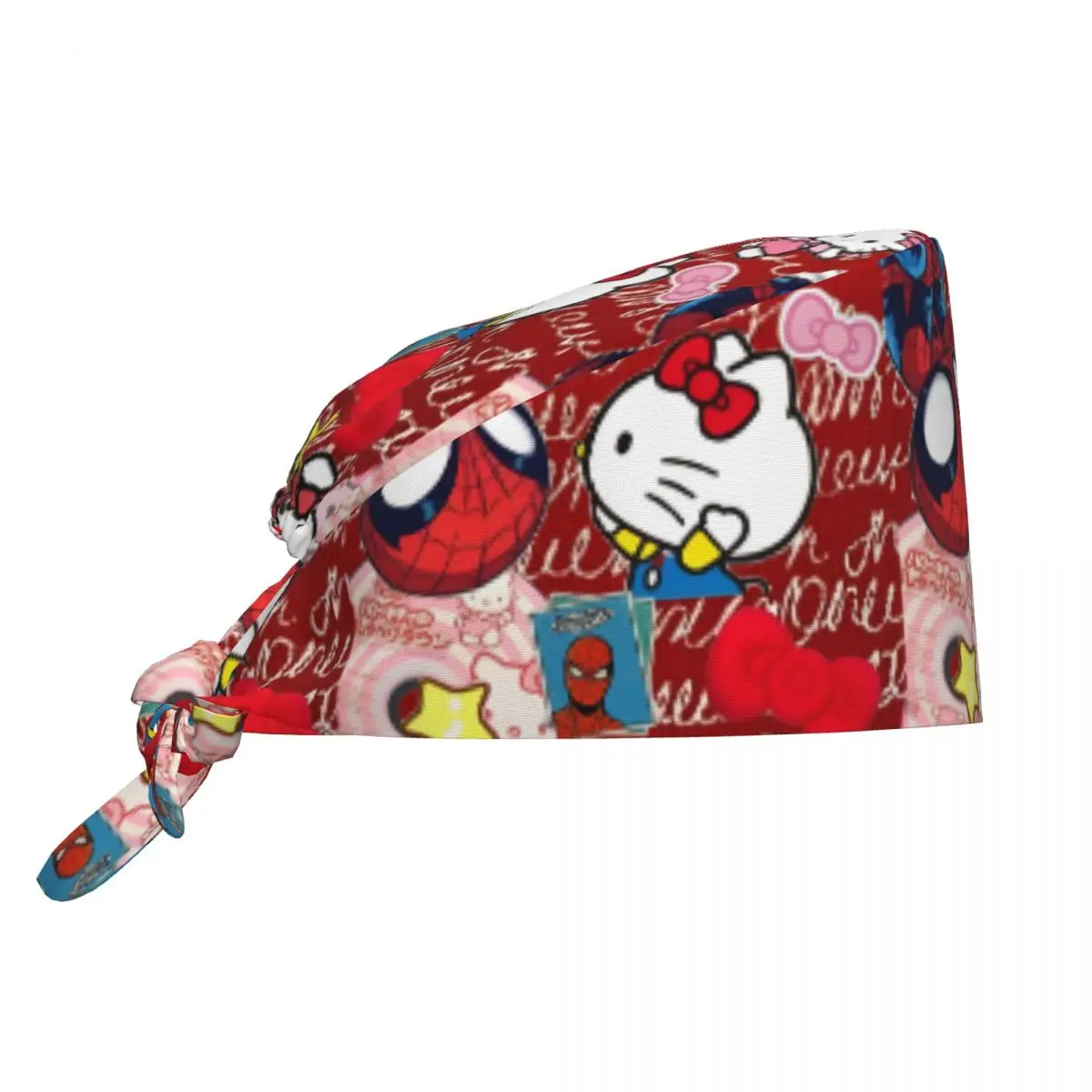 Spiderman Hello Kitty Kiss Tooth Check gorros quirúrgicos Spa tienda de mascotas veterinario enfermera Dental gorros de trabajo sombrero moda estilo Unisex Scrub Hat