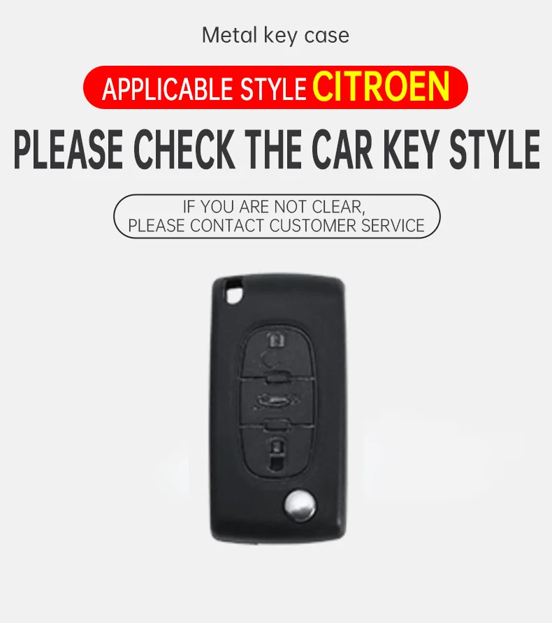 Passende Legierung Leder Autoschlüssel-Hülle für Peugeot 207 307 308 407 607 807 Für Citroen C2 C3 C4 C5 C6 C8 Zubehör – Detail 4