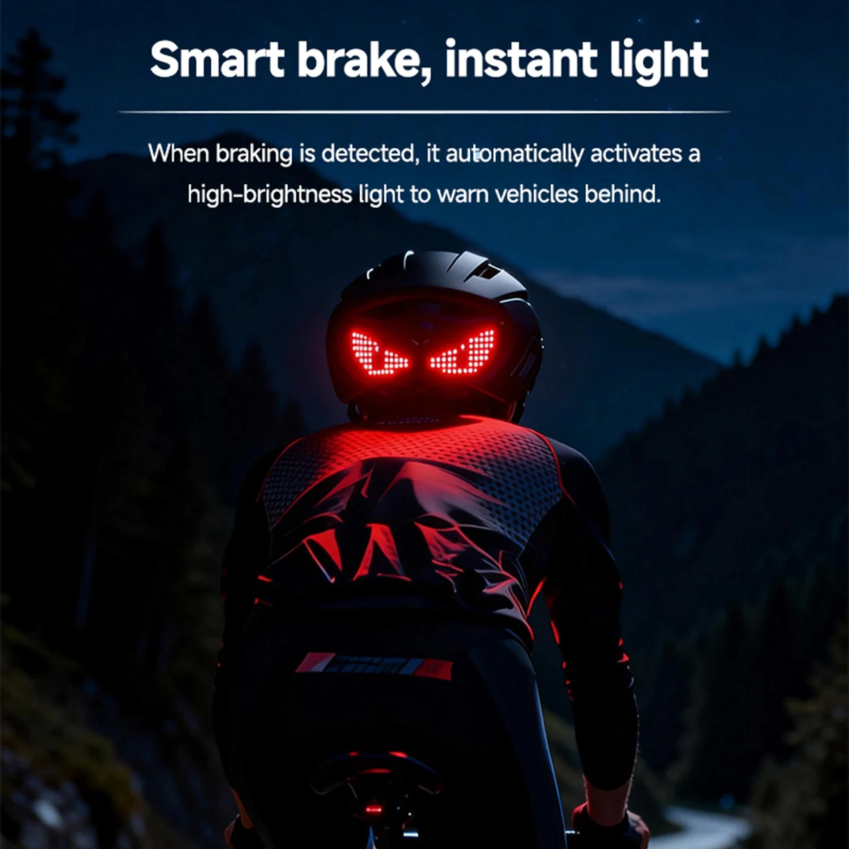 1PC Motorcycle Helmet LED Display Tail Light APP Control Brake Sensing LED Warning Light Motorcycle Accessories