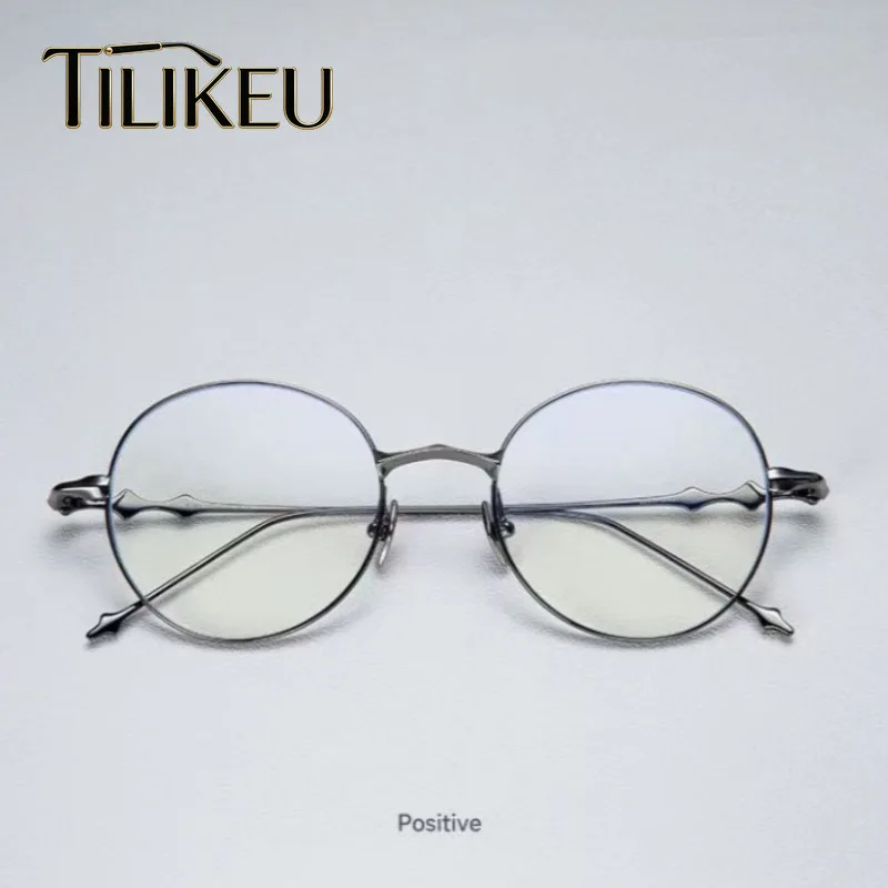 

2026 Fashion Ultralight Pure Titanium Glasses Frame Good-look Star-Shaped Leg Design Men Women Retro Round Eyeframe Eyeglasses