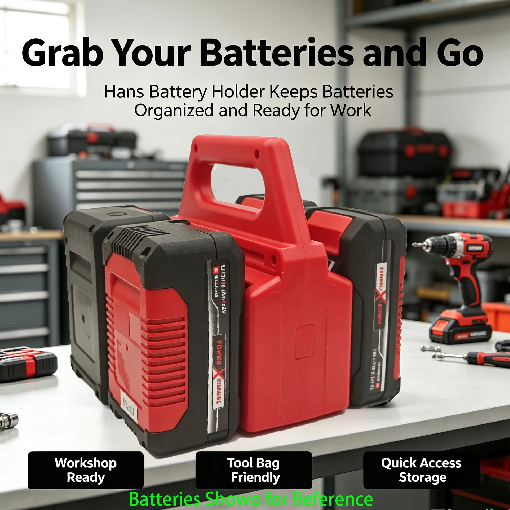 Image of Lithium-Batterien PXBAT52 Halterung Aufbewahrungshalterung Tragetasche für Einhell für Ozito 18V Power (für X-Change) Serie Organizer Rack