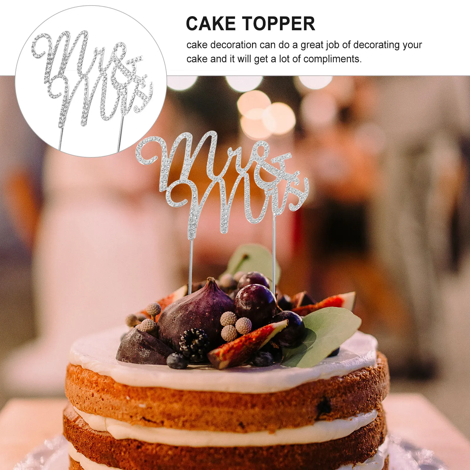 

1pc Wedding Cake Toppers Letter Cupcake Decorations Bridal Party Supplies Multi Use Dessert Picks Cake Decorations