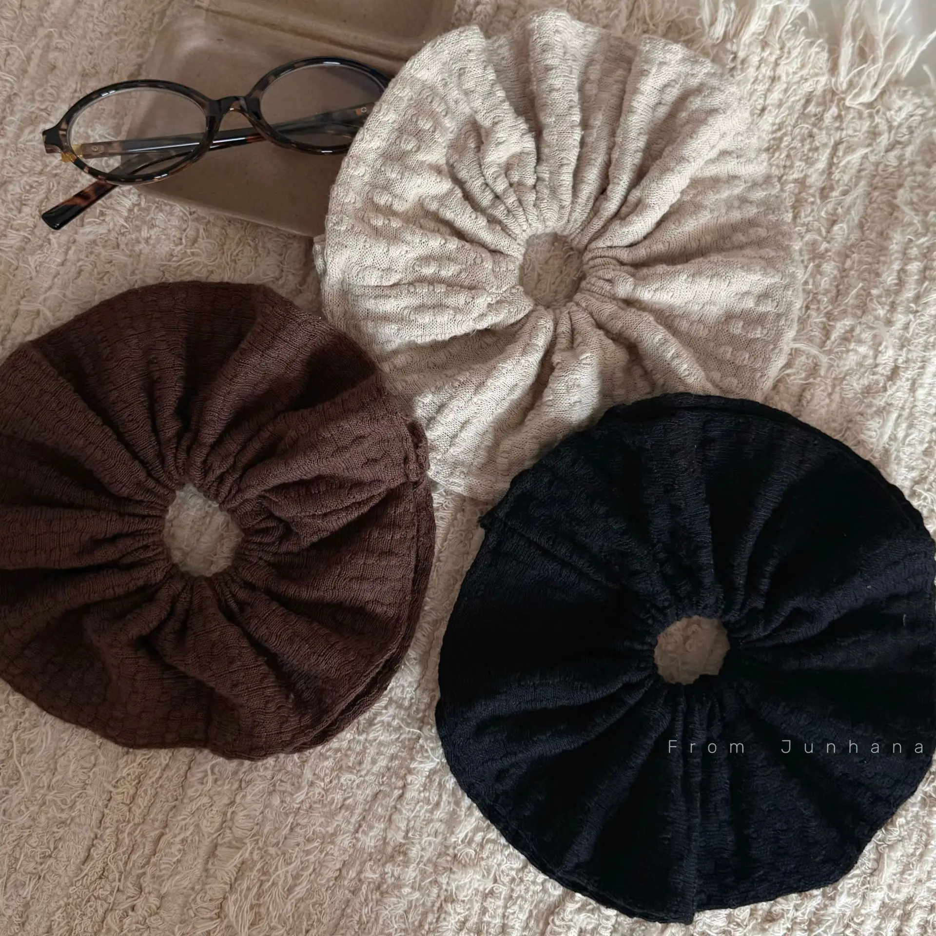 

Двухслойные французские вязаные эластичные ленты для волос для женщин, новинка 2023 года, повязка на голову с низким хвостом, резинка для волос, аксессуары для волос