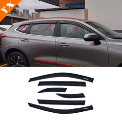 For Haval Jolion 2021-2024 6pcs Chrome Black Look Trim Car Window Sunshade And Rain Cover Protector Sticker Cover Garnish