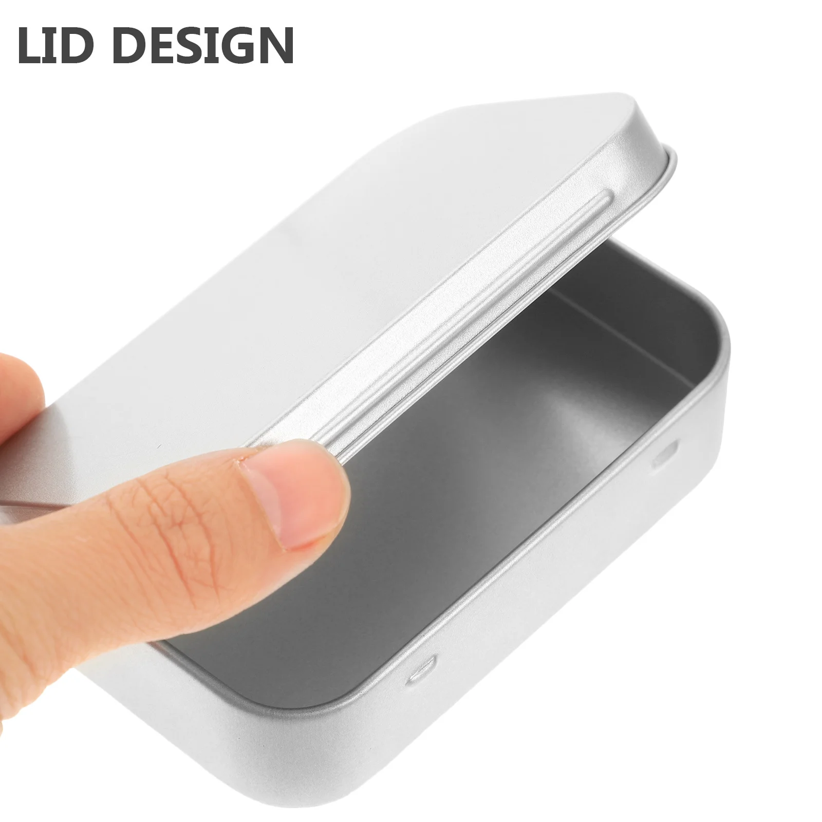 

6Pcs Flip Lid Durable Tinplate Rectangular Boxes Small Candy Storage Lightweight Organizer Gift Containers Tin Box with Lid