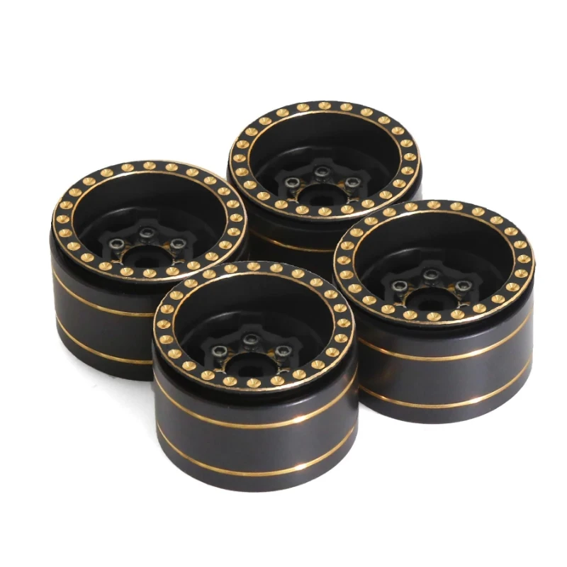 

4pcs 1.0" Brass Beadlock Wheel Hub Wheel Rim For 1/18 1/24 RC Crawler Car TRX4M SCX24 AX24 Upgrade Parts Accessories