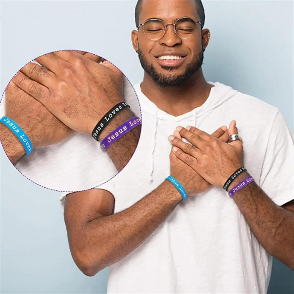 new arrival  36Pcs Jesus Loves You Silicone Wristbands Colorful Rubber Bracelets Christian Silicone Wristbands Adult Youth