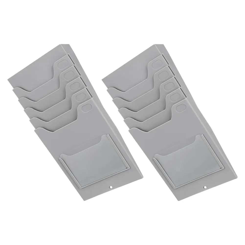 

2pcs Material Card Holder Grey Business Cards Rack Display Stand Pocket Greeting Card Organizer Storage Solution