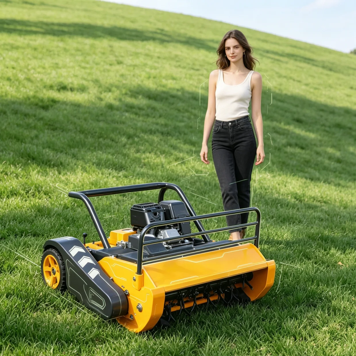 

Customized Flail Type Robot Lawn Mower with Remote Control Low Fuel Consumption High Efficiency Petrol Engine for Commercial And