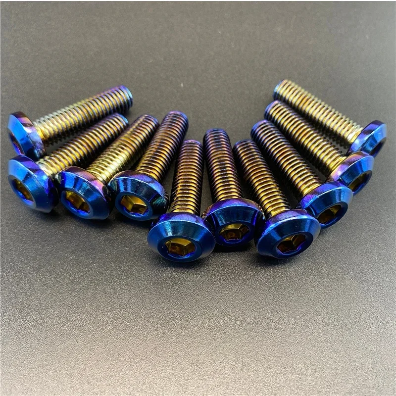 10 pcs M8*30mm  Ti Titanium Rotor Bolts M5x10mm Screws For Mtb Disc Brake Rotors For Honda Yamaha Kawasaki Suzuki Ornament