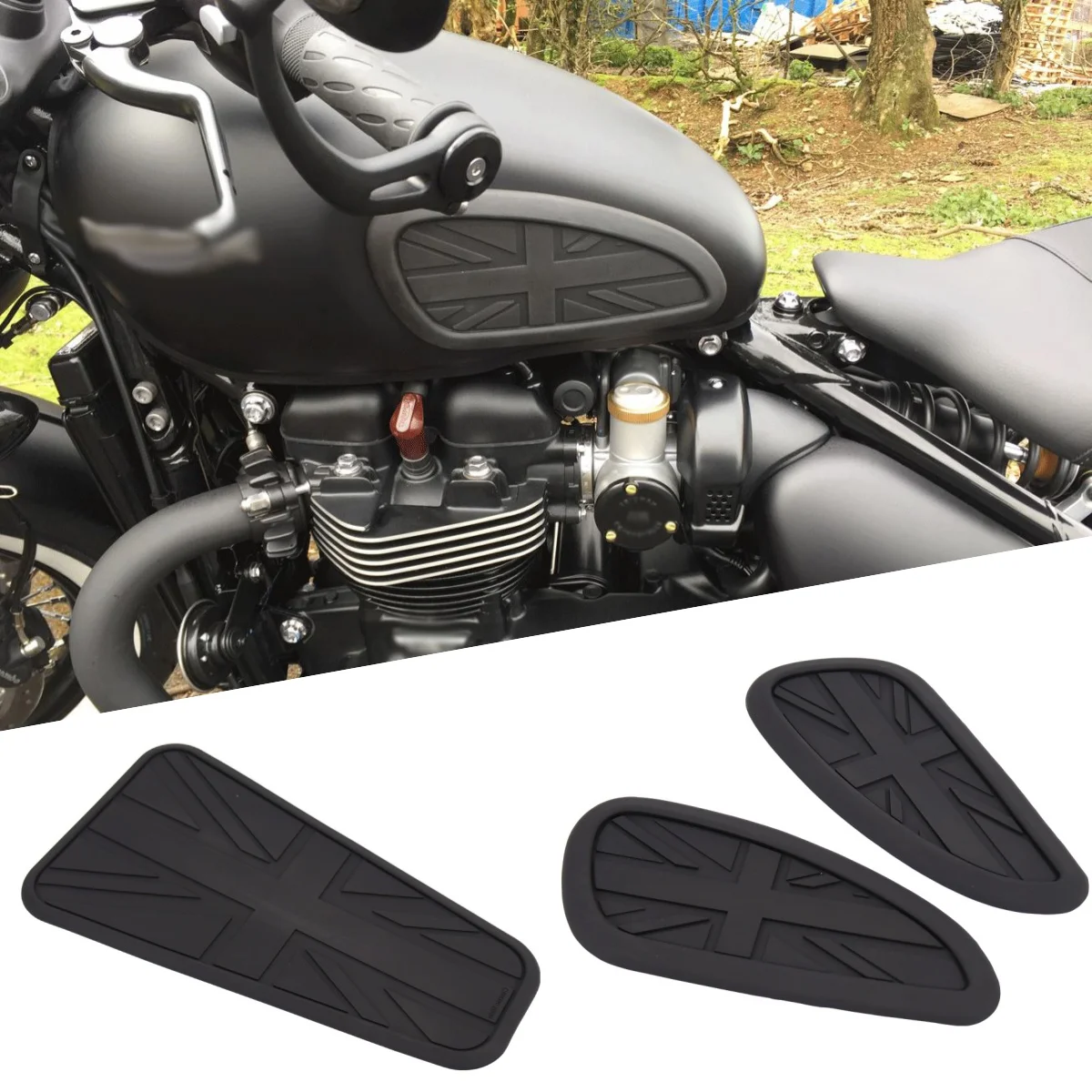 Мотоциклетная накладка на топливный бак, газовая наколенница, тяговая наклейка на бак для Triumph Thruxton Bonneville Scrambler Street Twin T100 T120 Мотоциклетная накладка на топливный бак, газовая наколенница, тяговая наклейка на бак для Triumph Thruxton Bonneville Scrambler Street Twin T100 T120