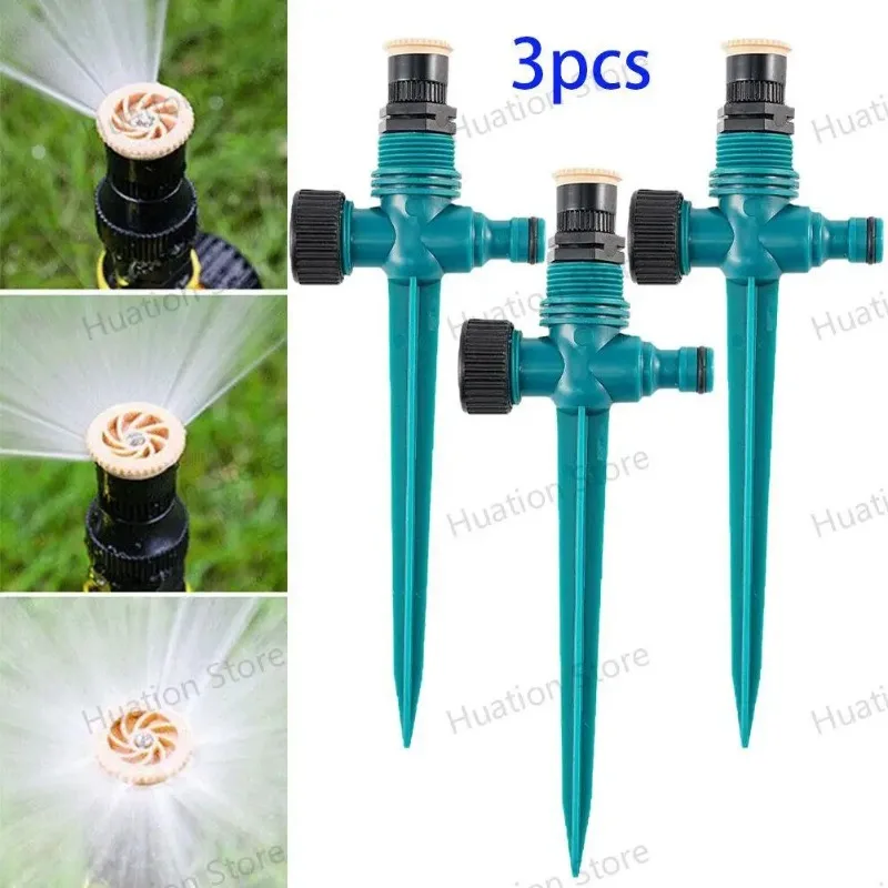 Image of Gartensprinkler 360 ° Rotierendes Bewässerungssystem für die Landwirtschaft: Automatische, verstellbare Boden-Bewässerungsrohre mit eingebetteter Zerstäubungsfunktion