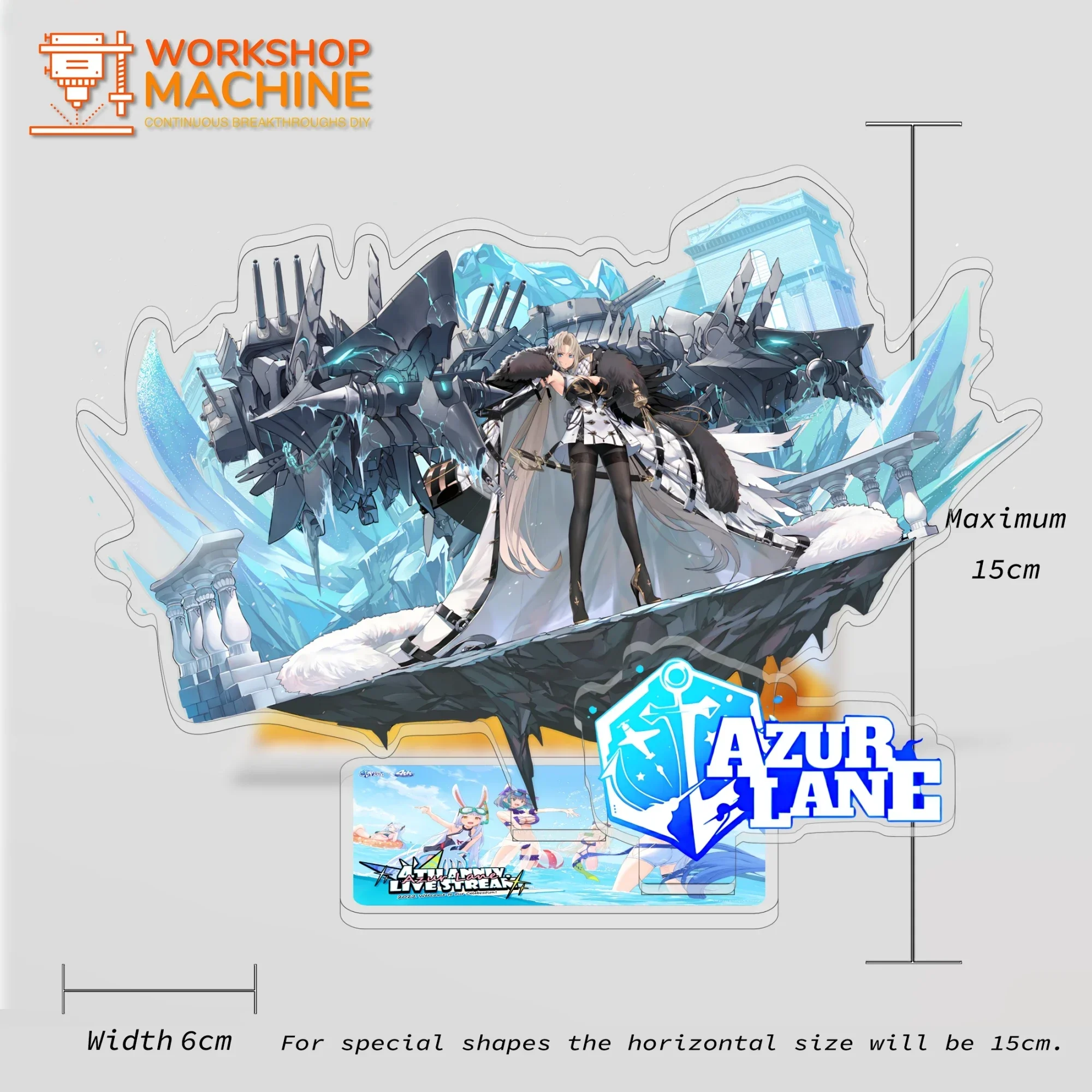 Azur lane-アニメーションのアクリルディスプレイスタンド,高精度,ライティングデスクの装飾,お土産