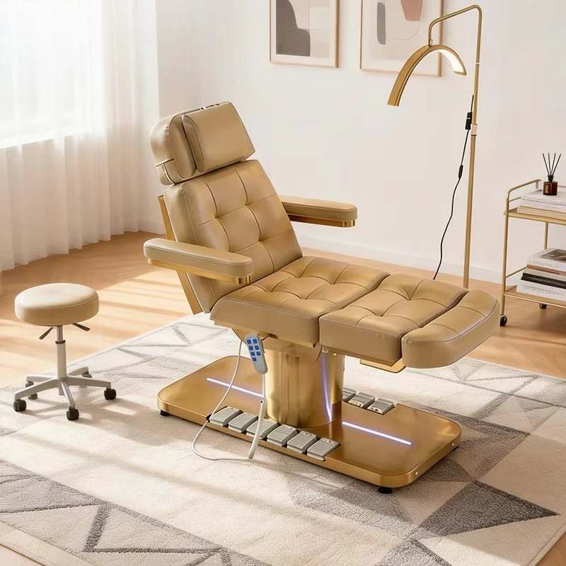 Modern stainless steel base Electric lifting beauty bed Special SPA massage bed for beauty salons Medical injection chair