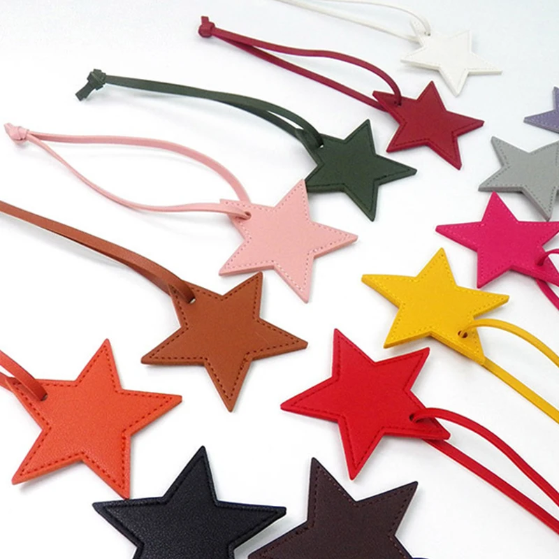 Personality Leather Tassels Five-pointed Star Keychain Backpack Pendants Decoration DIY Making Jewelry Craft Accessories