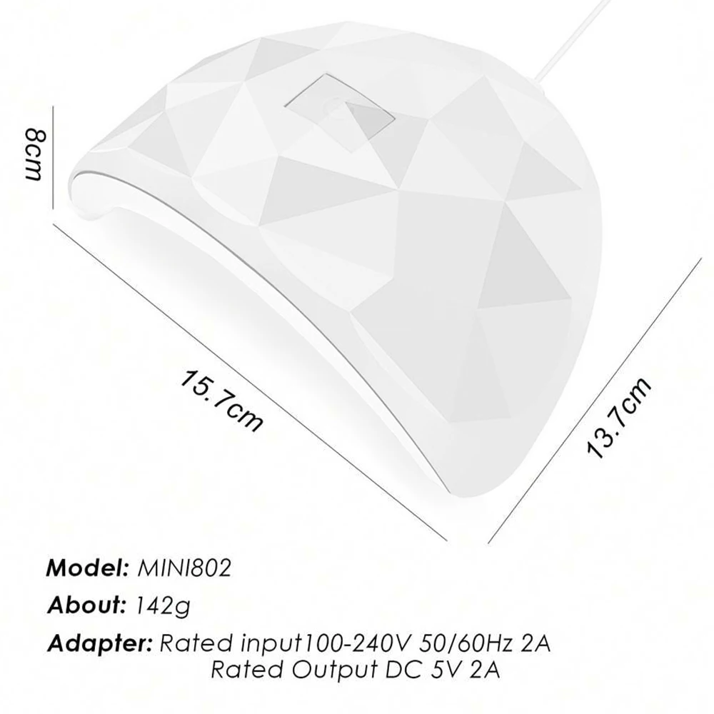 Yikoolin Ail Droger Usb 54W Uv/Led Nail Uitharding Lamp Voor Gel Nagellak Fototherapie Machine Voor Thuis Salon 2 Timer Instelling