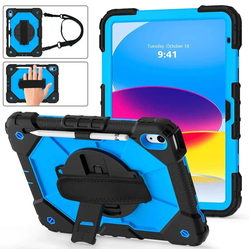 Heavy Duty Shockproof PC+TPU Case For iPAD 10th Gen 2022 Air 6 5 4 10.9 Pro 11 2024 iPad 7/8/9th 10.2 5/6th 9.7 Kickstand Cover