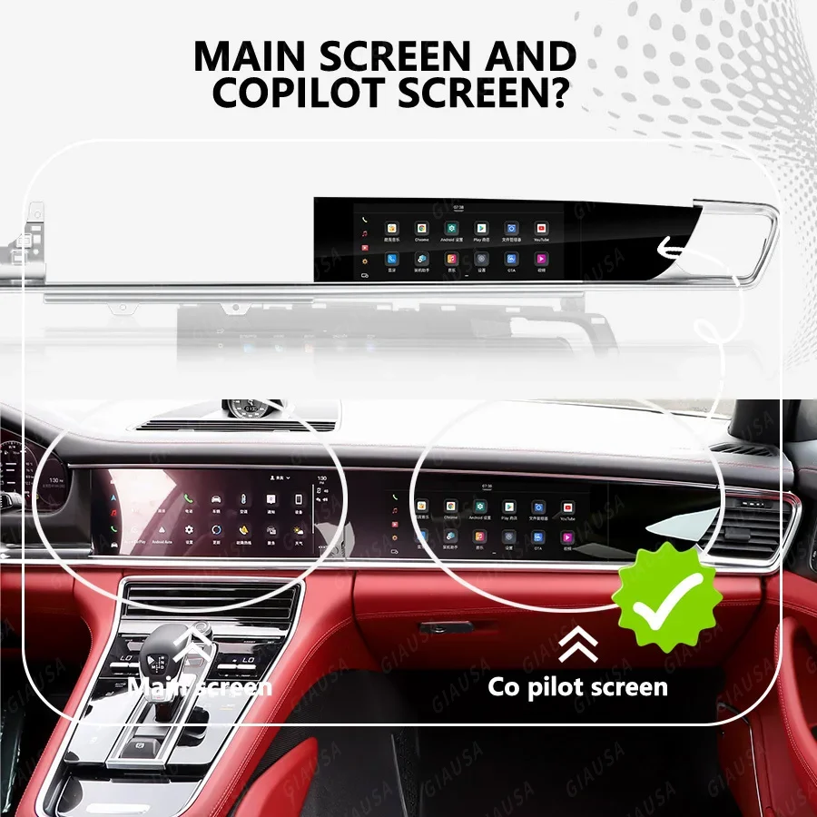 

15" Car Co-pilot Smart Screen For Porsche Panamera 2017-2023 Android Car Radio Entertainment System Multimedia Player Head Unit