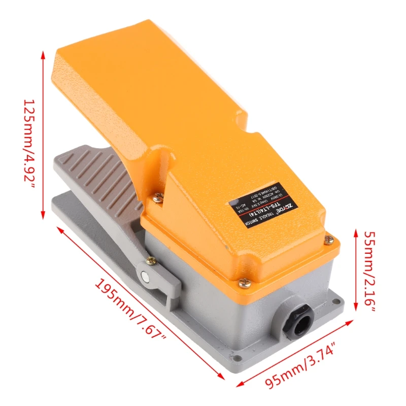 380V 15A Nặng Chân Công Tắc SPDT Không NC Điện Bàn Đạp Nhất Thời Đạp Chân Công Tắc Với Chân Bảo Vệ Nhôm ốp Lưng LT-4