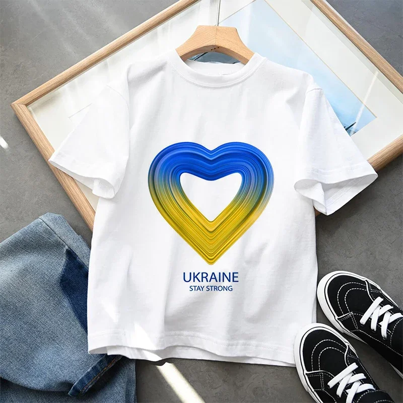 Cute Ukraine T-shirt for Boys Ukrainian Harajuku Kids Tshirt Little Boys Girls Unisex ShortSleeve Tops Leisure Printed T-shirts