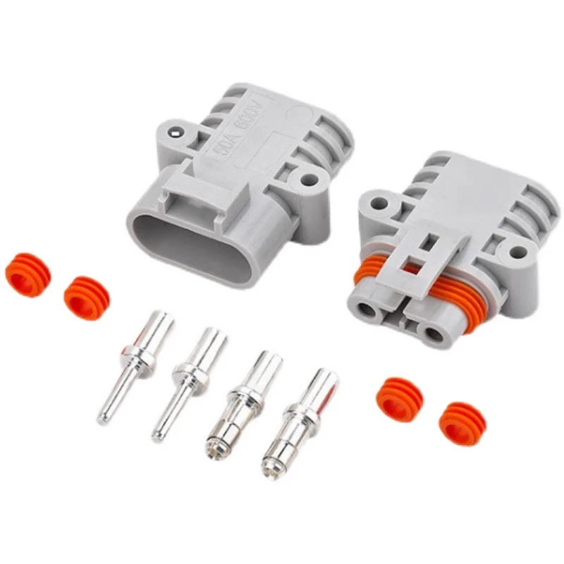50A 12V/24V Parking Air Conditioner Connector, Waterproof High-Power Plug for Car Lithium Battery Wiring
