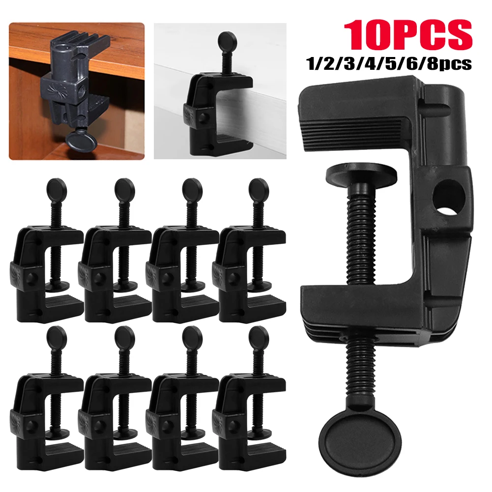 1-10pcs Cantilever Bracket Clamp Non-Slip Broadcast Mic Stand Clamp C Shape Horse Buckle Clip for Microphone Desk Lamp Ringlight