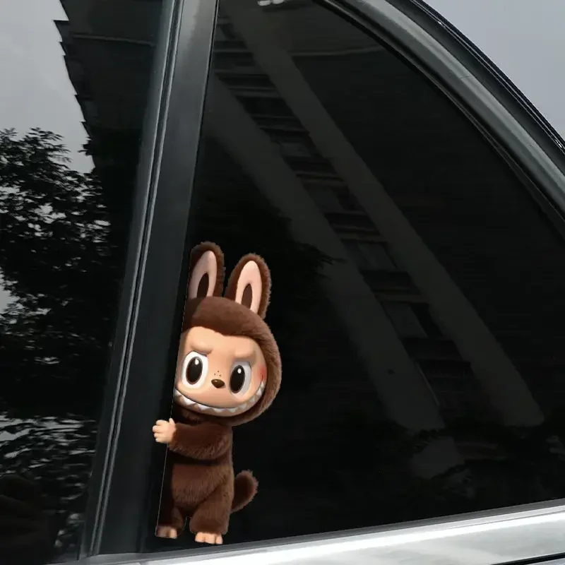 

New Doll Car Stickers Electric Motorcycle Window Decals Personalized Decoration Pull-Up Fabric Body Wrap For Labub And Computers