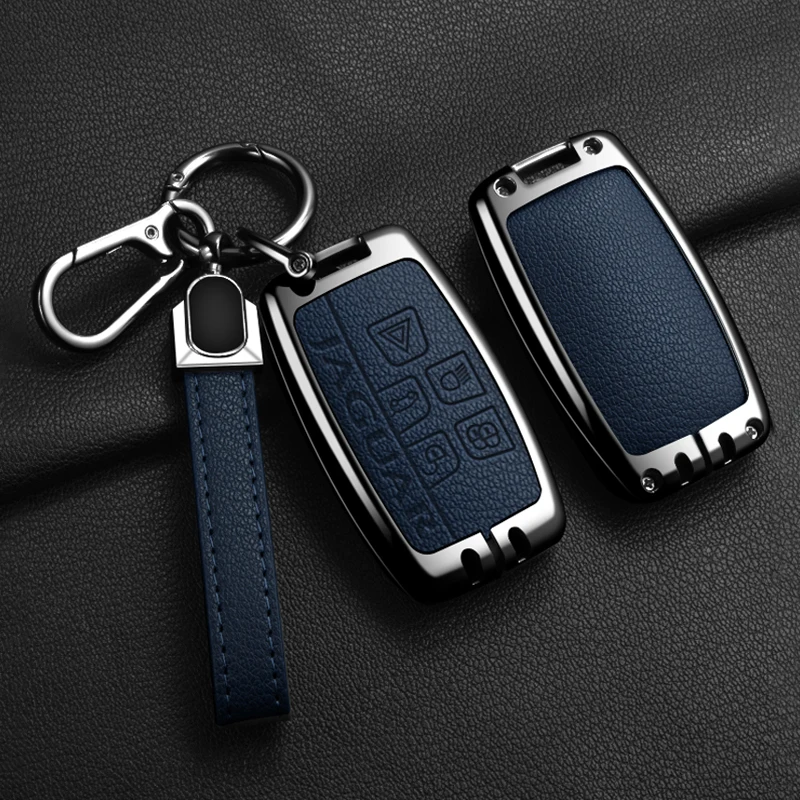 حافظة مفاتيح السيارة لهاتف جاكوار XF XJ XE S-Type F-Type X-Type F-Pace I-Pace أندرويد XFR XKR سلسلة مفاتيح جلدية من سبائك الزنك