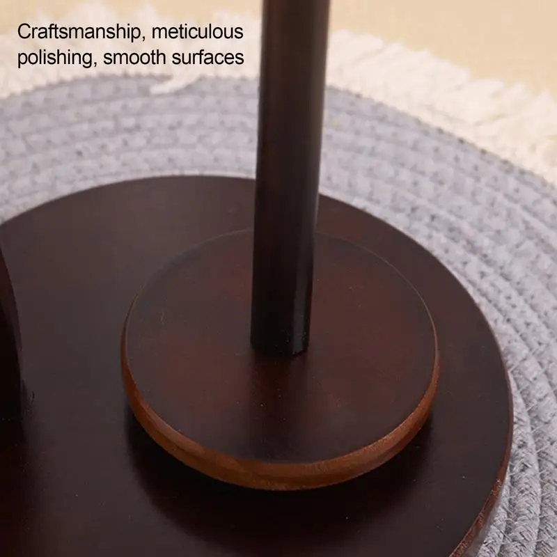 Yarn Holder Stand Wooden Yarn Spindle Dispenser Rotatable Yarn Twirling Holder Stable Knitting Ball Stand Decorative For Crochet