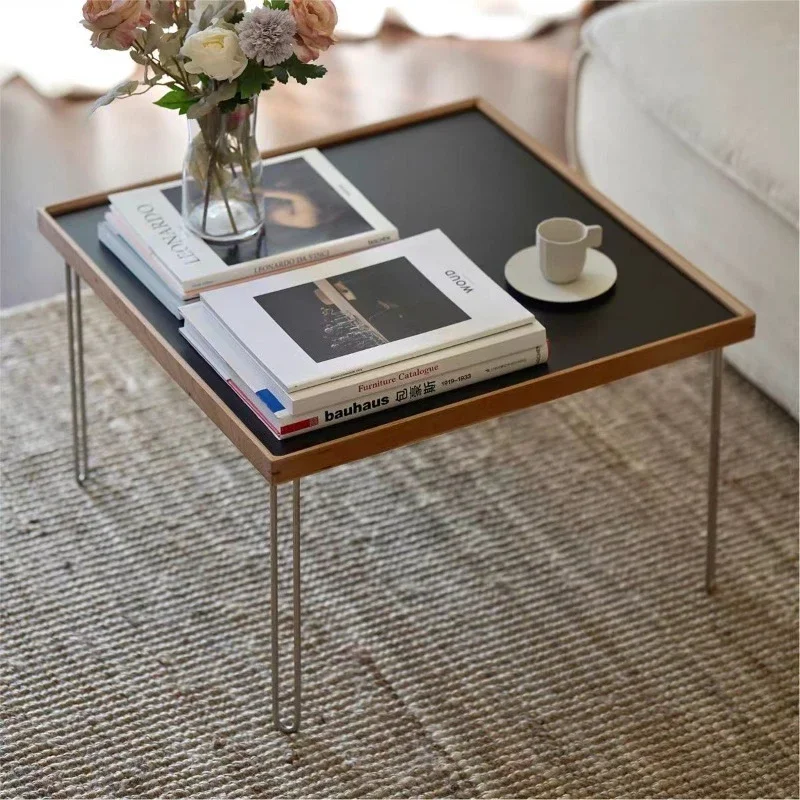 

HOT Internet Celebrity New, Designer, Light Luxury, Square, Coffee Table, Medieval, Nordic, Simple, Stainless Steel, Cherry Colo