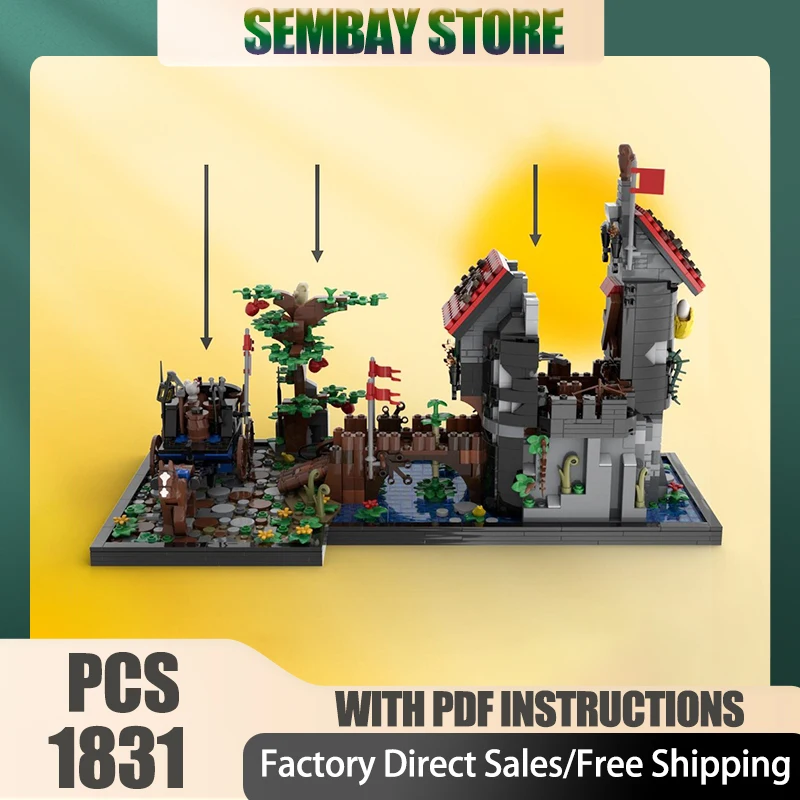 نموذج قلعة القرون الوسطى Moc اللبنات قصر البحر الأبيض المتوسط نموذج التكنولوجيا الطوب لتقوم بها بنفسك تجميع عطلة مجموعة ألعاب الهدايا #1