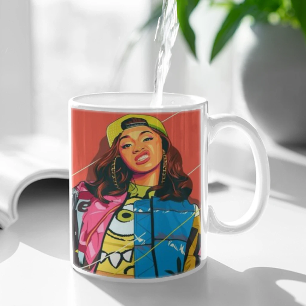 American Pop Rap Hip-Hop Singer Cardi B Free shipping 11OZ Coffee Mug Beer Mugs Tea Milk Cup For coffee Lovers Surprised Gift