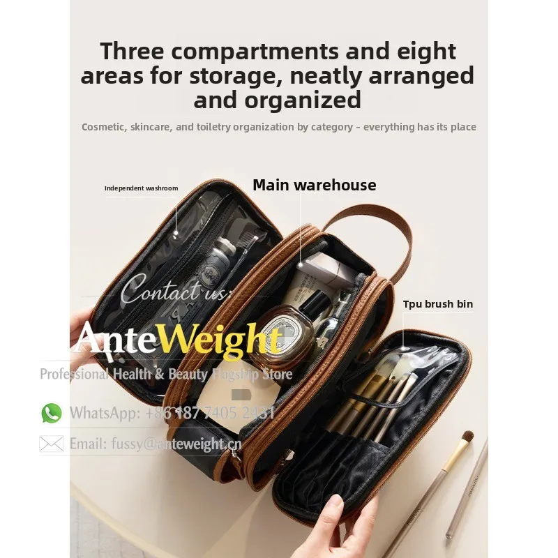 

2026 New Large Capacity Makeup Bag, High-End Portable Travel Cosmetic Organizer | Waterproof Toiletry Case for Women