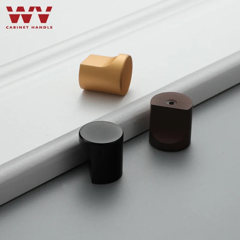

YM Kitchen Dressers Round Single Hole Brown Wardrobe Cupboard Drawer Handles Solid Knobs Hardware Furniture Handles Pulls Knobs