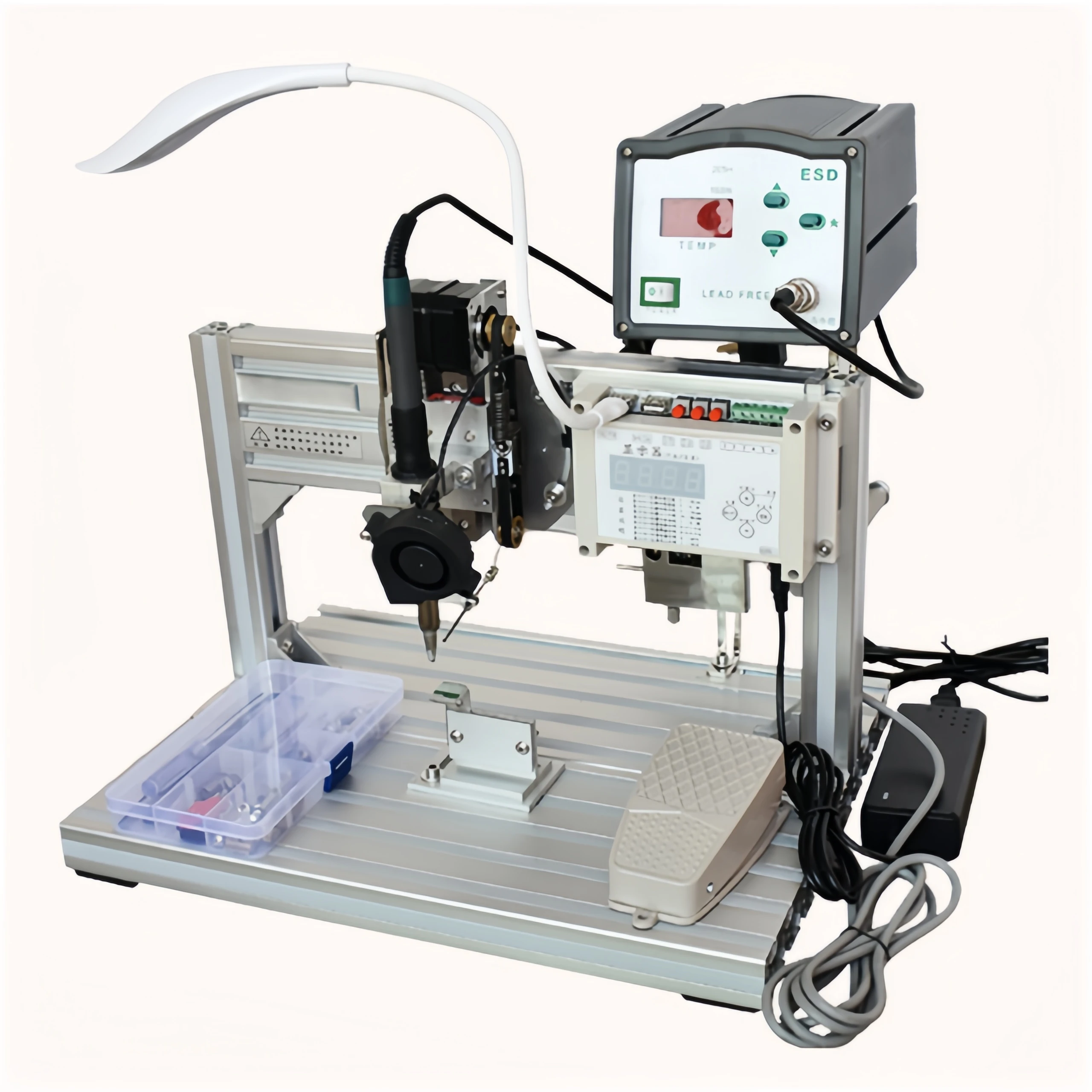 TES LED Board Light Semi-automatic Soldering Machine Foot-operated USB Cable Circuit Board Aviation Plug Welding