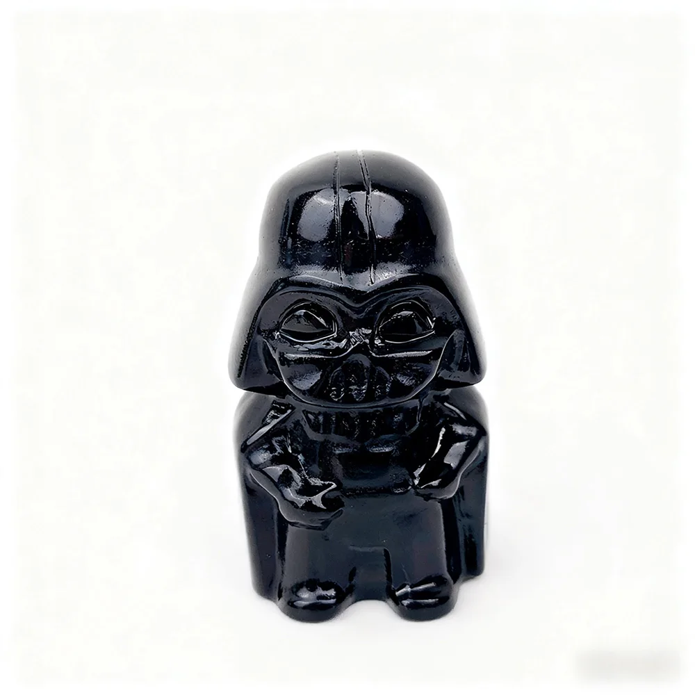 1 قطعة الإمبراطورية الأوبية السوداء الطبيعية الساموراي نحت فريد اليد نحت حرفي ديكور الحجر المعدني جمع هدية مزخرفة #6