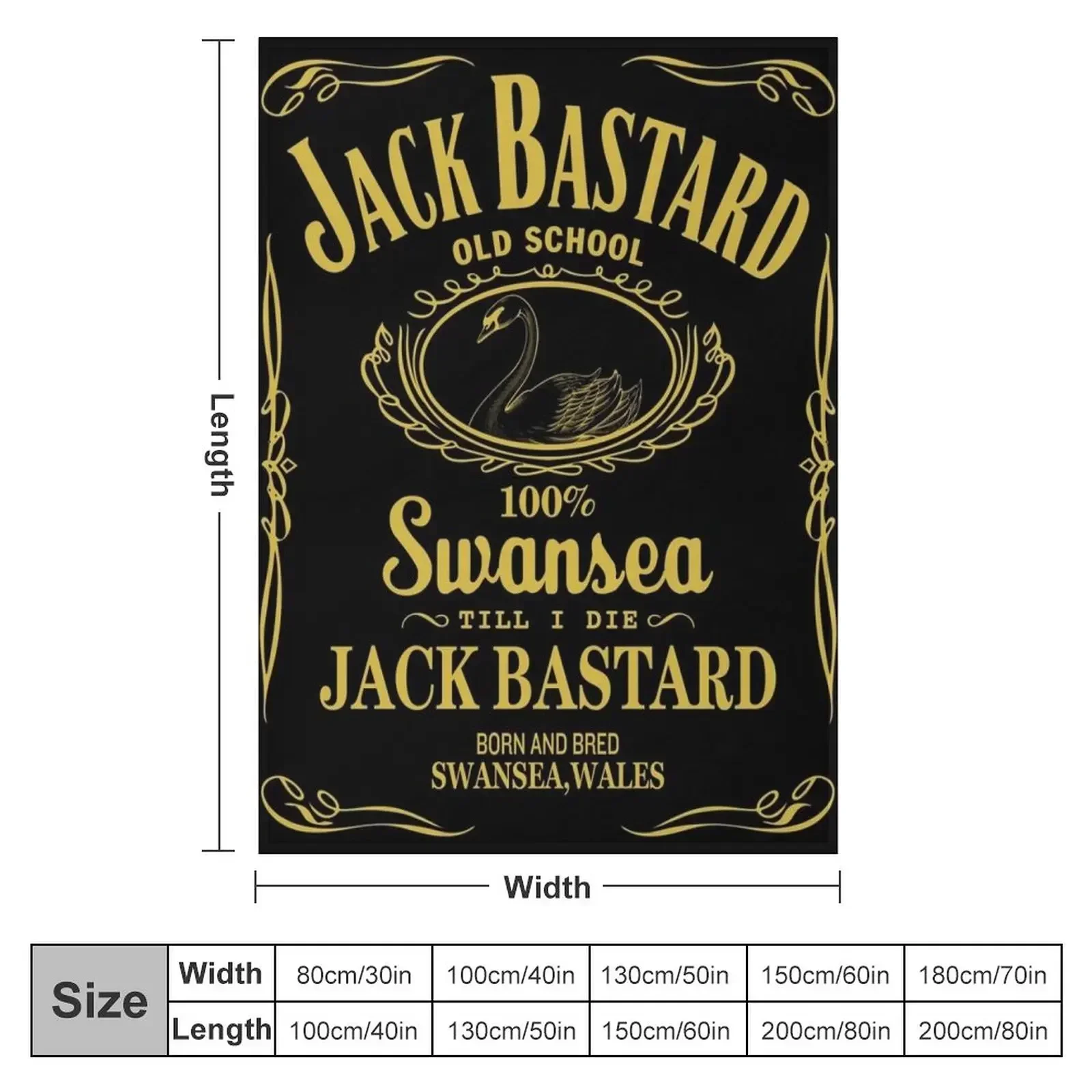 SWANSEA - JACK BASTARD GOLD Throw Blanket Luxury St valentine gift ideas Winter beds Blankets